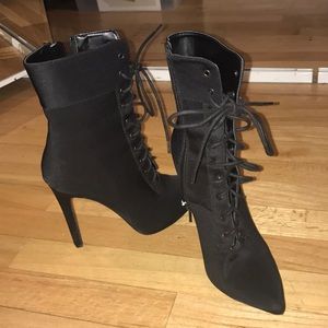 Black lace up heels